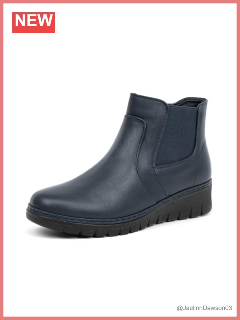 Women's Chelsea Ankle Boots Faux Leather Round Toe Wedge Booties Arch Support